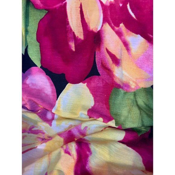 Floral Womens Top Size Small Dolman Sleeves Colorful Stretch Style - Picture 2 of 7